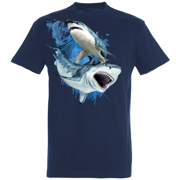 camiseta de chico con tiburones de la colección de camisetas de mundo acuático de Ralf Nature