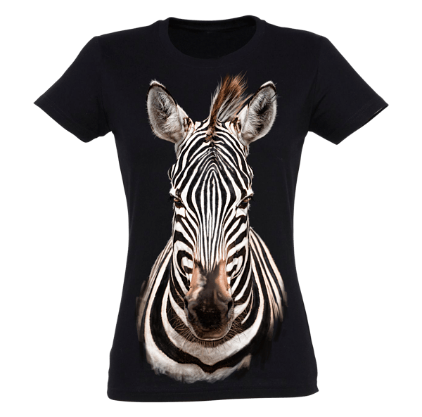camiseta chica con zebra de la colección de camisetas de animales salvajes wild animals de Ralf Nature