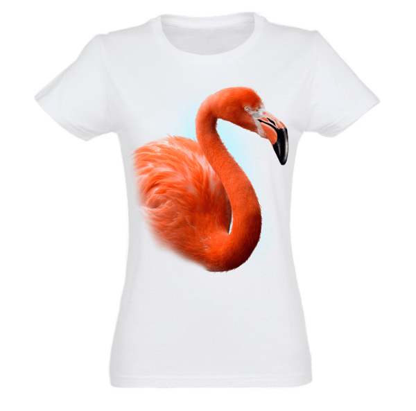 camiseta de chica de flamenco de la colección de camisetas de aves feathers de Ralf Nature